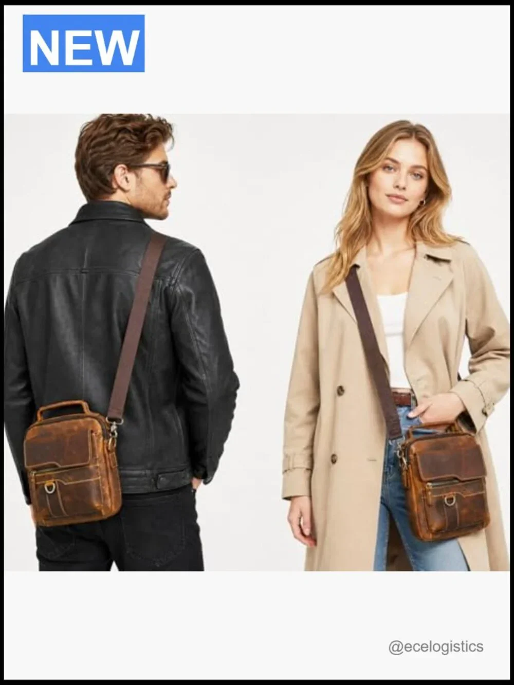 Canvas Genuine Leather Travel A4 Tote Satchel Messenger Crossbody Shoulder Bag